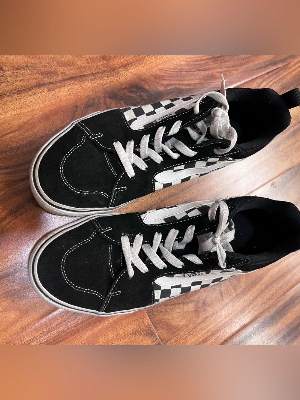 Vans Checkerboard Old Skool Skate Shoes - Black & White - Men’s 10 - Picture 2 of 4